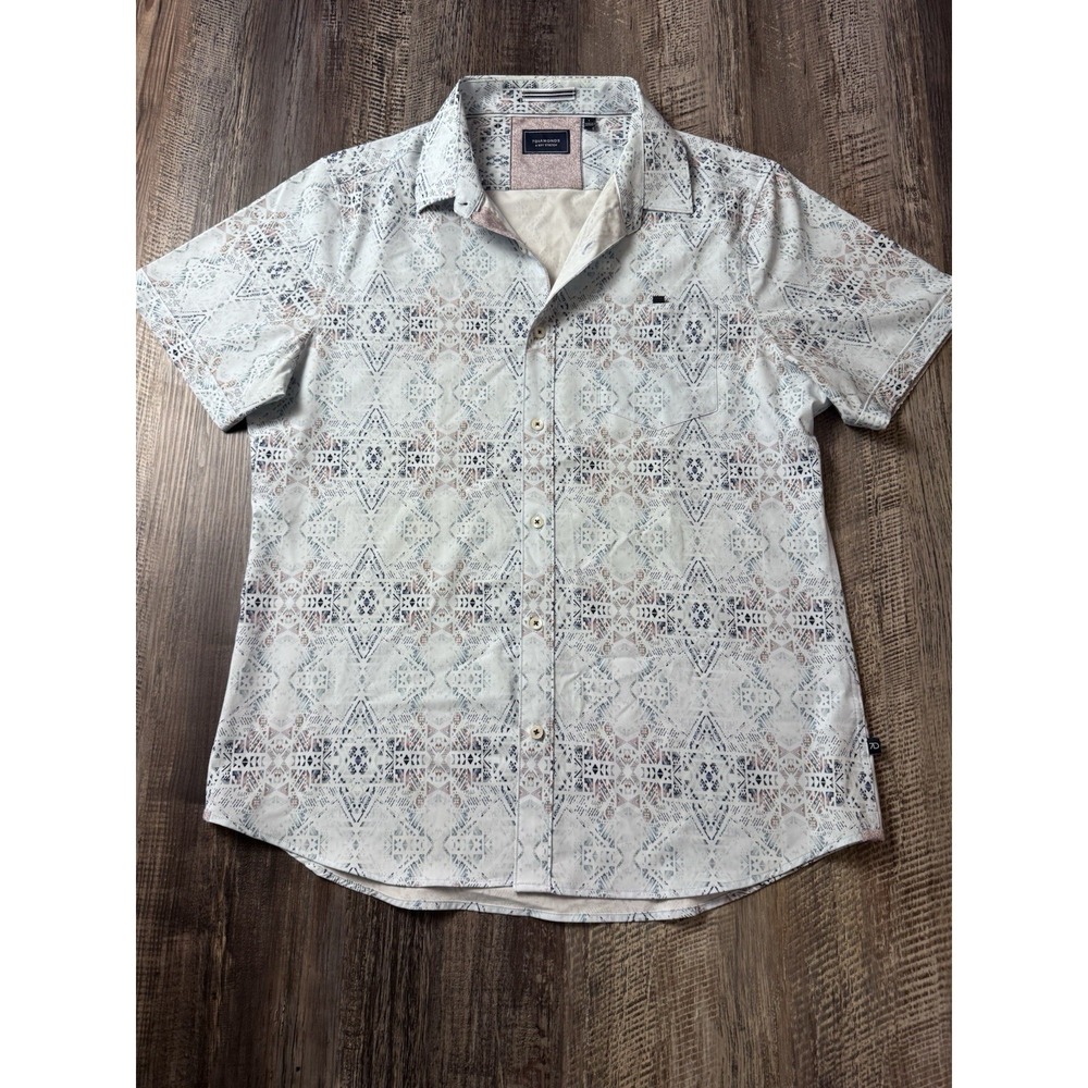 7Diamonds Shirt Mens L Urban Spaceman Stretch Woven Modern Fit Southwest Aztec